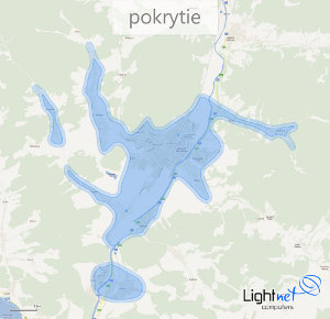 Mapa pokrytia bezdrôtovej siete LIGHTNET